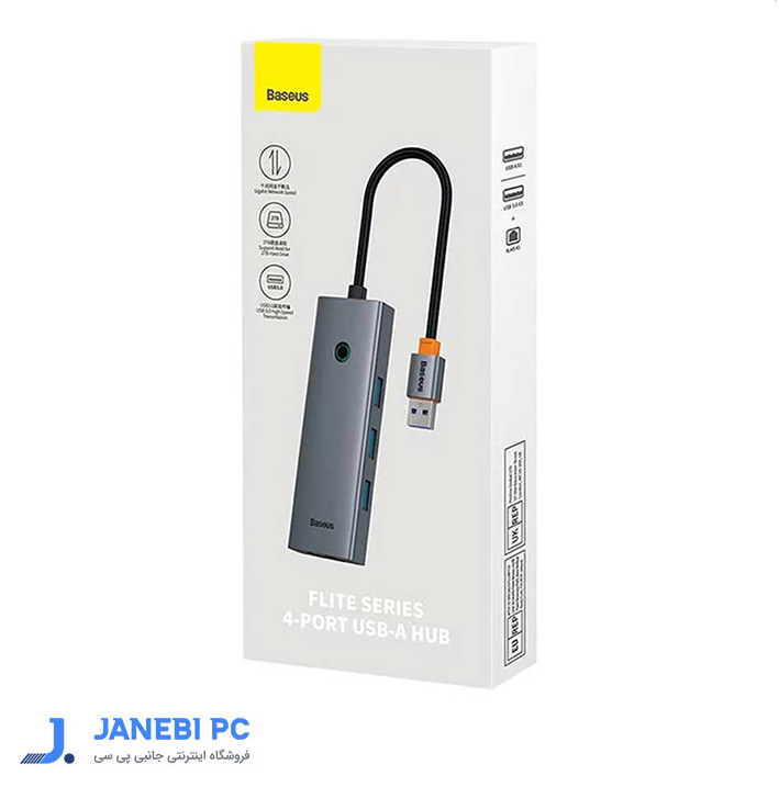 هاب USB 3.0 چهار پورت بیسوس مدل Flite B0005280A813-01