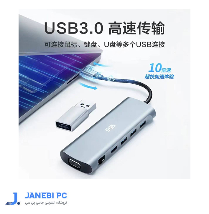 هاب 11 پورت USB-C یونیتک