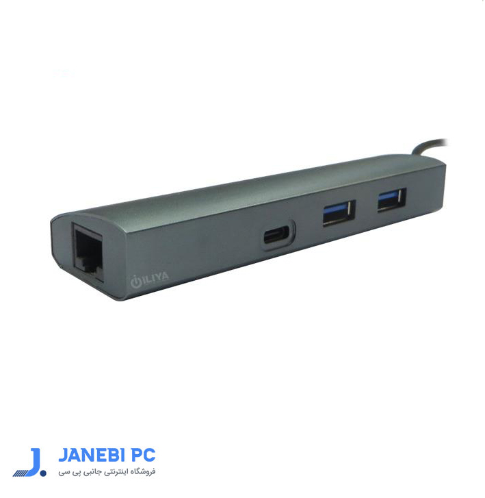هاب USB3.1 TypeC سه پورت و کارت شبکه اکسترنال فرانت مدل FN-UCE200