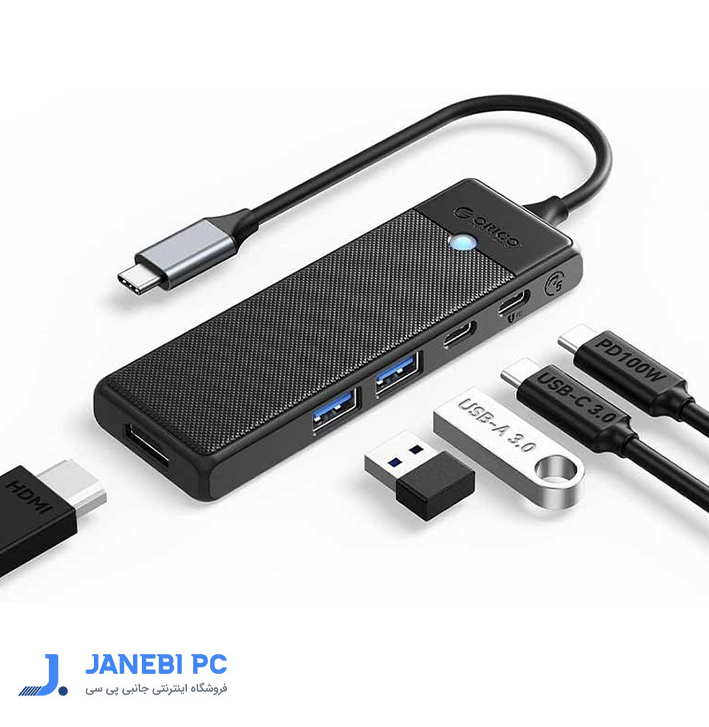 هاب 5 پورت USB-C اوریکو مدل PWD-5P