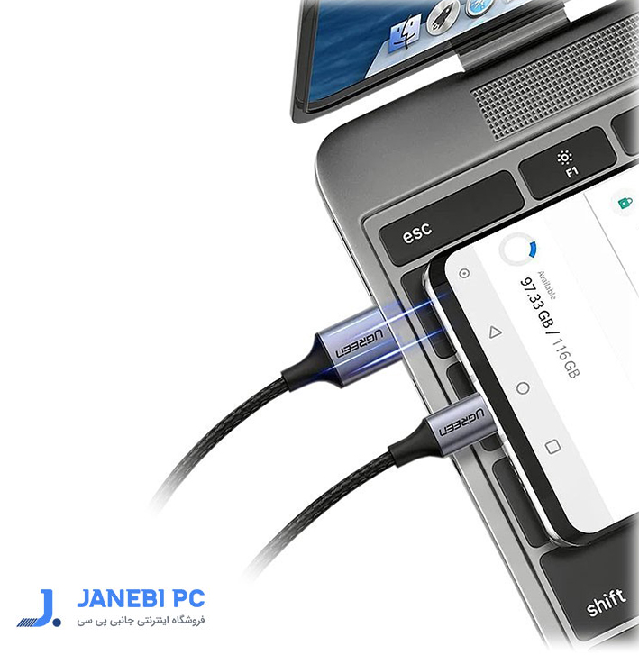 کابل تبدیل USB2.0 به USB-C یوگرین (60133)US288 طول 2 متر