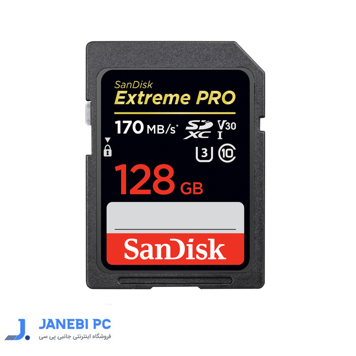 کارت حافظه 128گیگابایت SD سن دیسک مدل Extreme Pro V30 ظرفیت 128گیگابایت